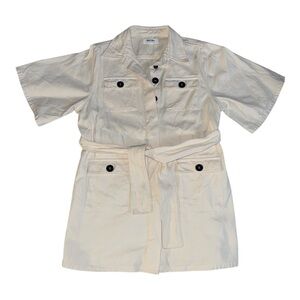 Showpo cream utility style belted mini dress